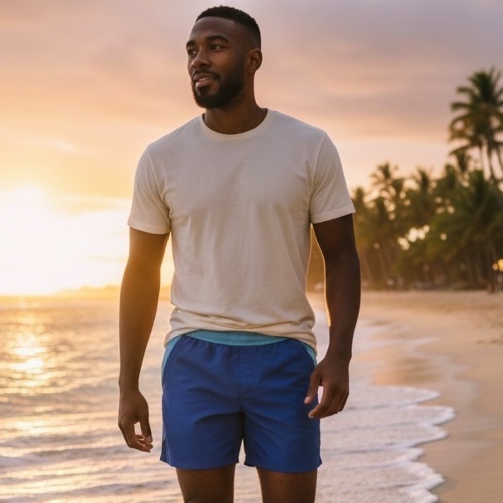 Chubbies Mens Blue Colorblock 7 Inch Inseam Swim Trunks XL